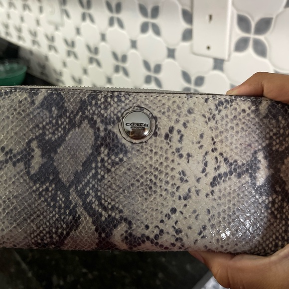 Coach Python Print Zip Around Accordion Wallet - Picture 5 of 8